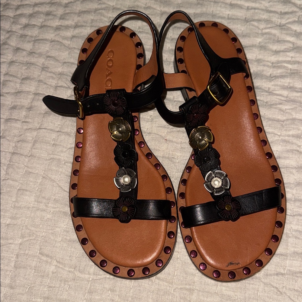 Coach Tea Rose sandals - Picture 4 of 6